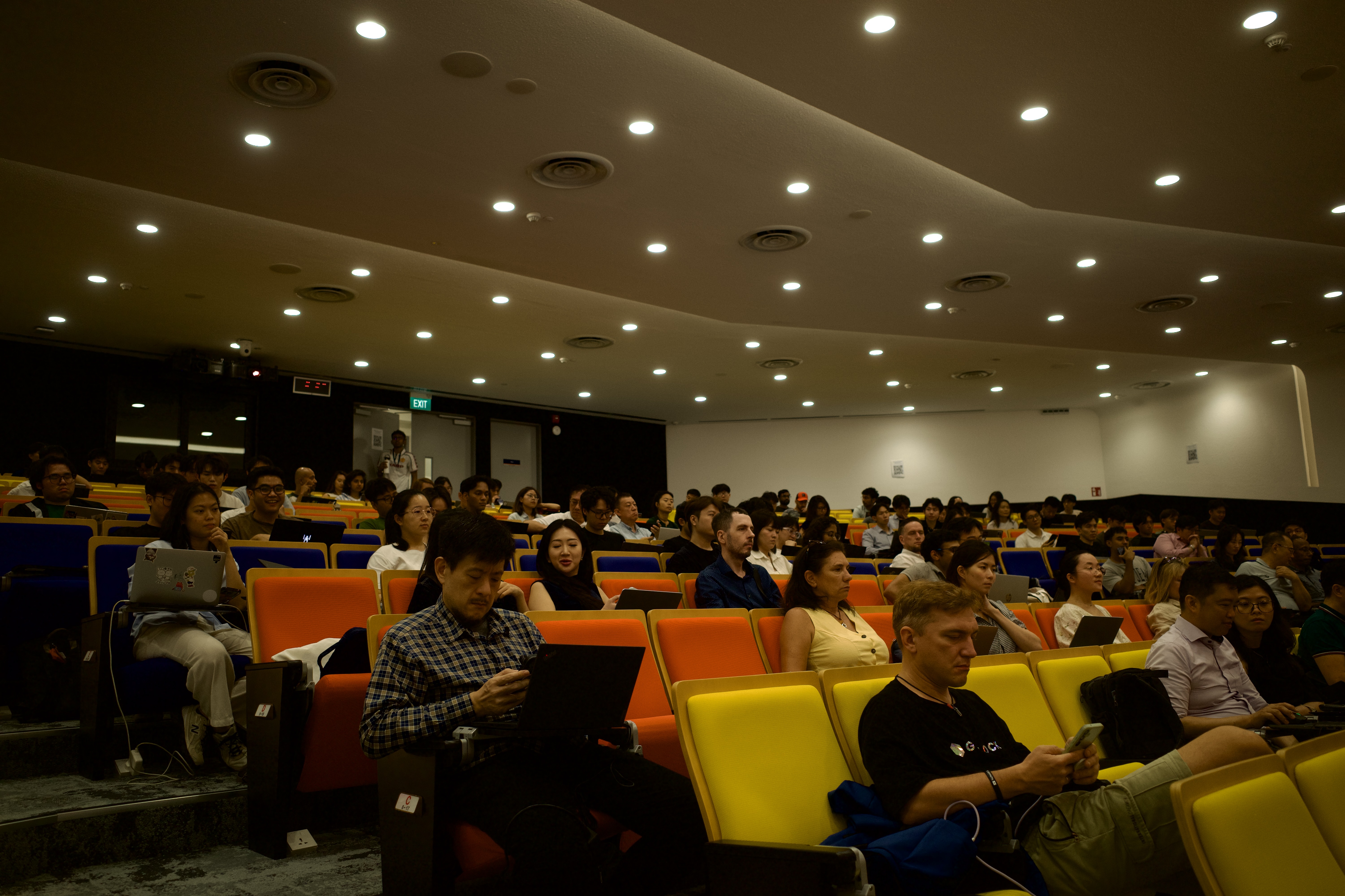 100+ people packed into the NUS lecture theatre for the OpenClaw workshop